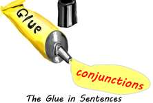 what is a conjunction glue in sentences